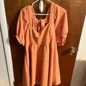 NWT Free People Orange Tie Back Mini Dress